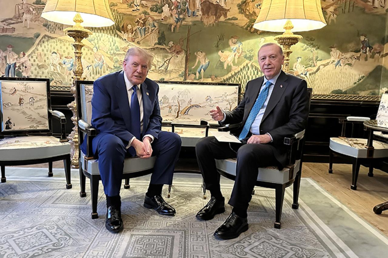 U.S. President Donald J. Trump sitting with President Recep Tayyip Erdogan on June 26, 2025. (AA Photo)