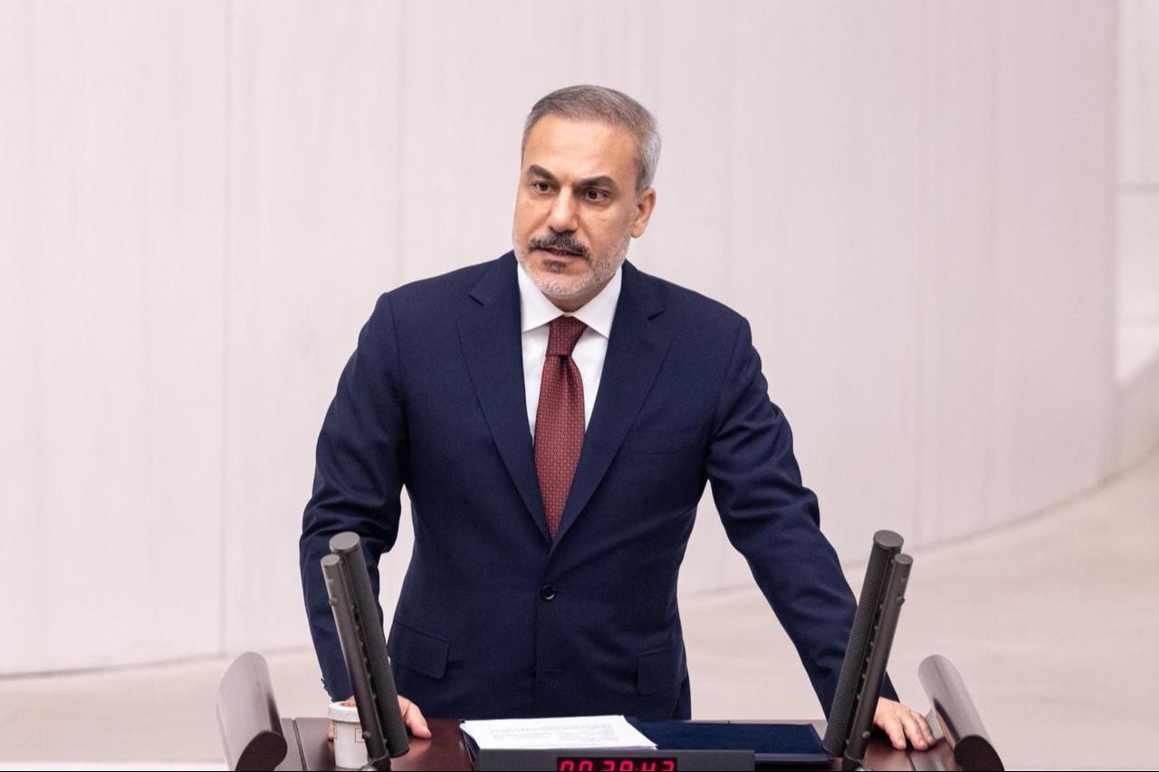 Foreign Minister Hakan Fidan speaks at extraordinary meeting of Turkish Parliament in Ankara, Türkiye, Aug. 29, 2025. (AA Photo)