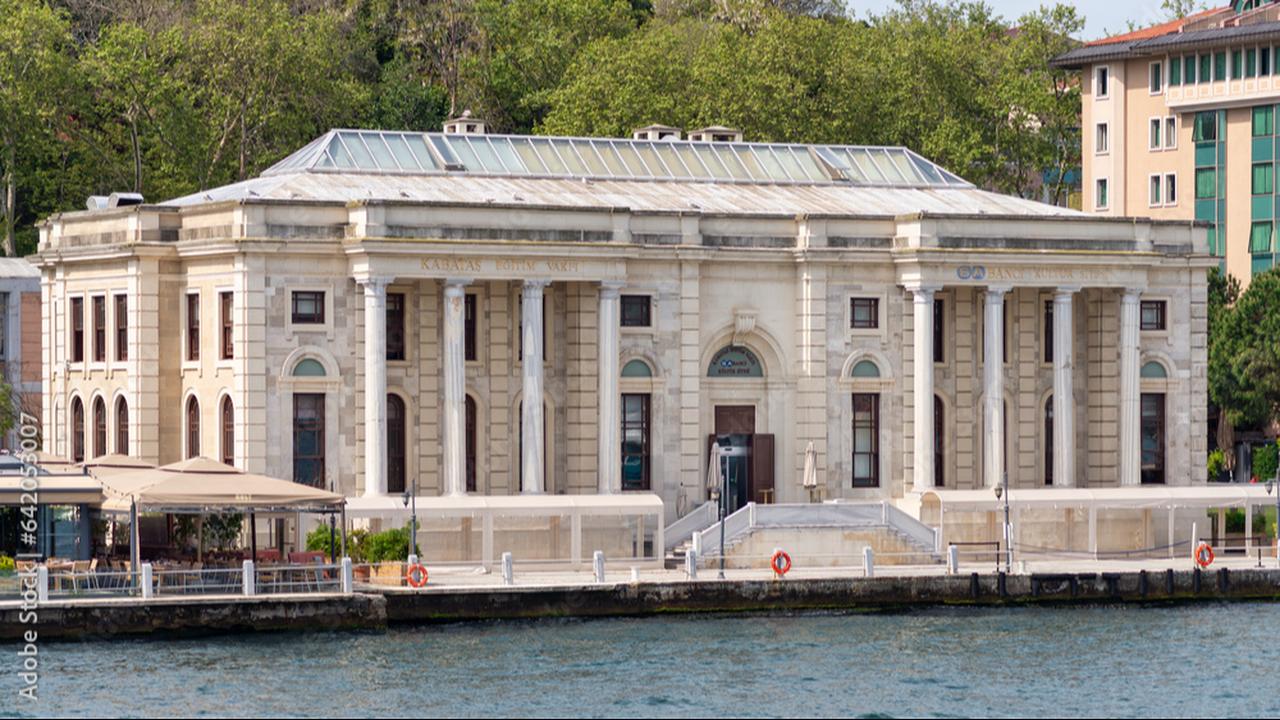 A modern photo showcasing the exterior of the Feriye Palace along the Bosphorus in Istanbul, Türkiye. (Adobe Stock Photo)