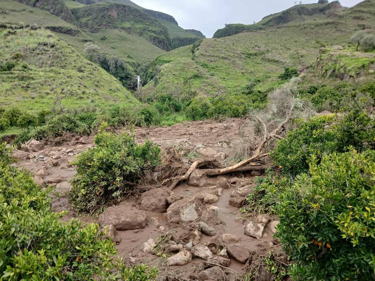 Photo of a village in central Jebel Marra, completely destroyed by massive and devastating landslides, Sudan, September 1, 2025. (The Sudan Liberation Movement (SLM) photo)