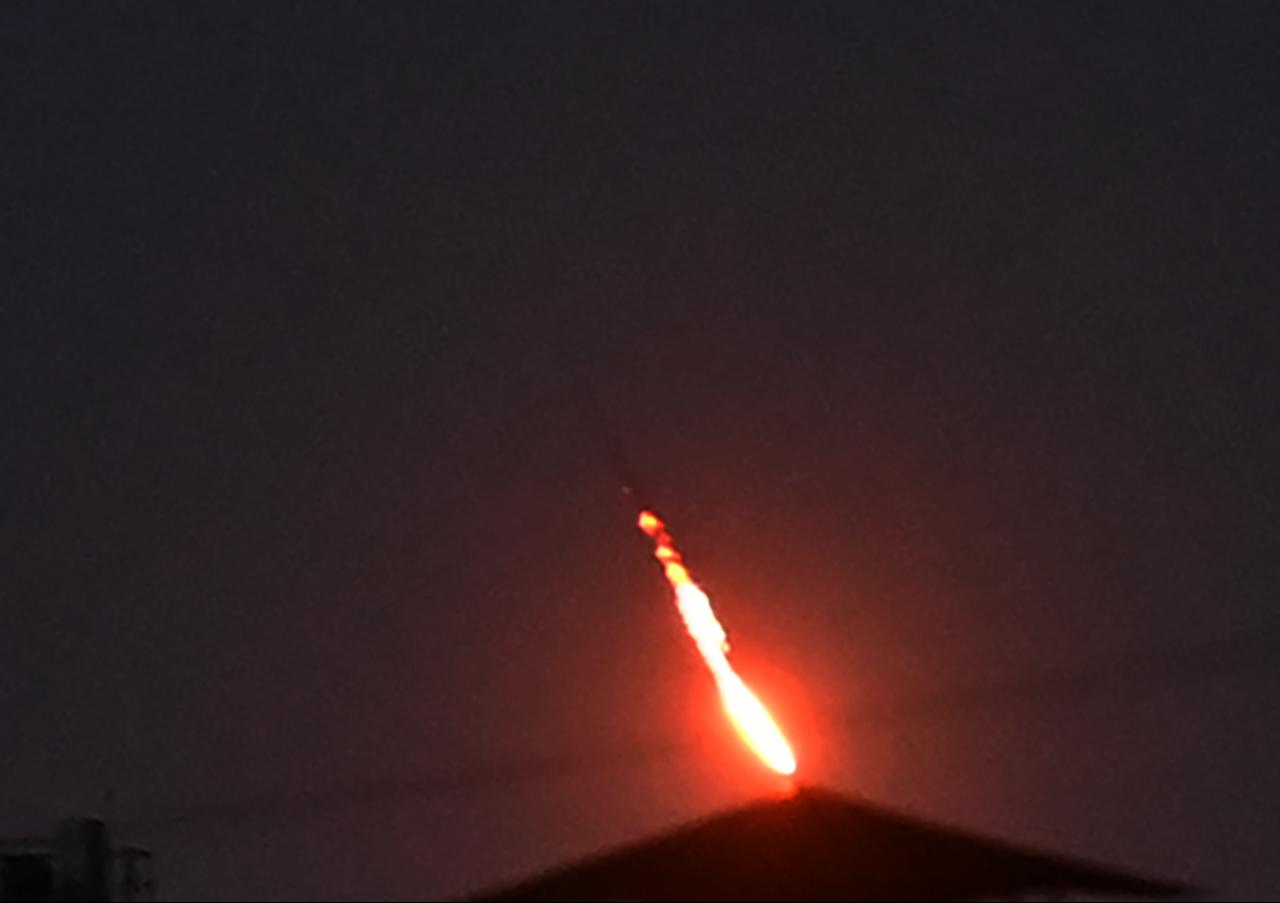 The Ukrainian air defence shoots down a Russian drone above Kyiv during an overnight mass drone and missile strikes on Ukraine, September 20, 2025. (AF Photo)