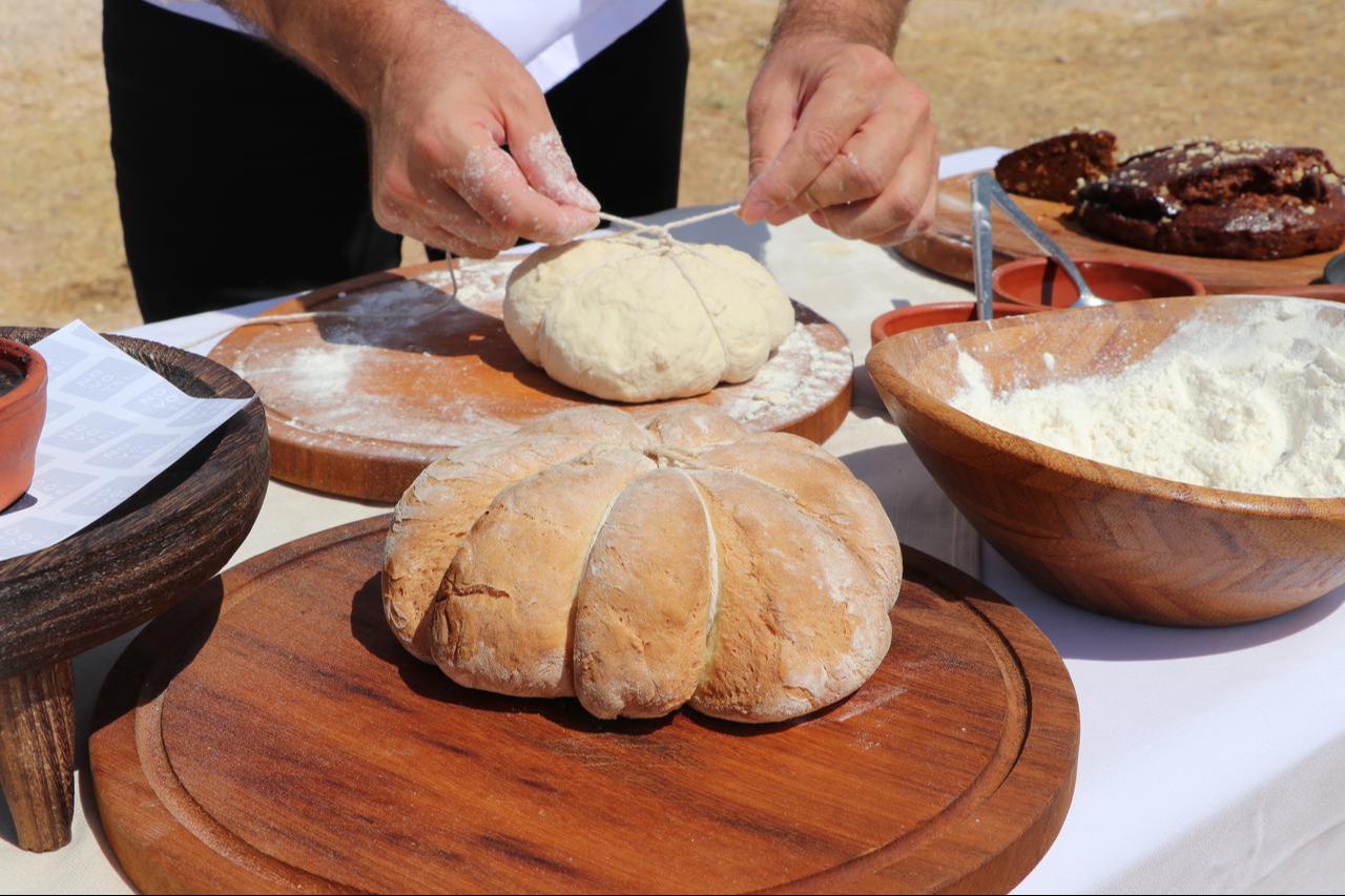 Ancient foods like Pompeii Bread, identified during excavation works at Duluk Ancient City in Gaziantep, are being recreated by chefs. (AA Photo)