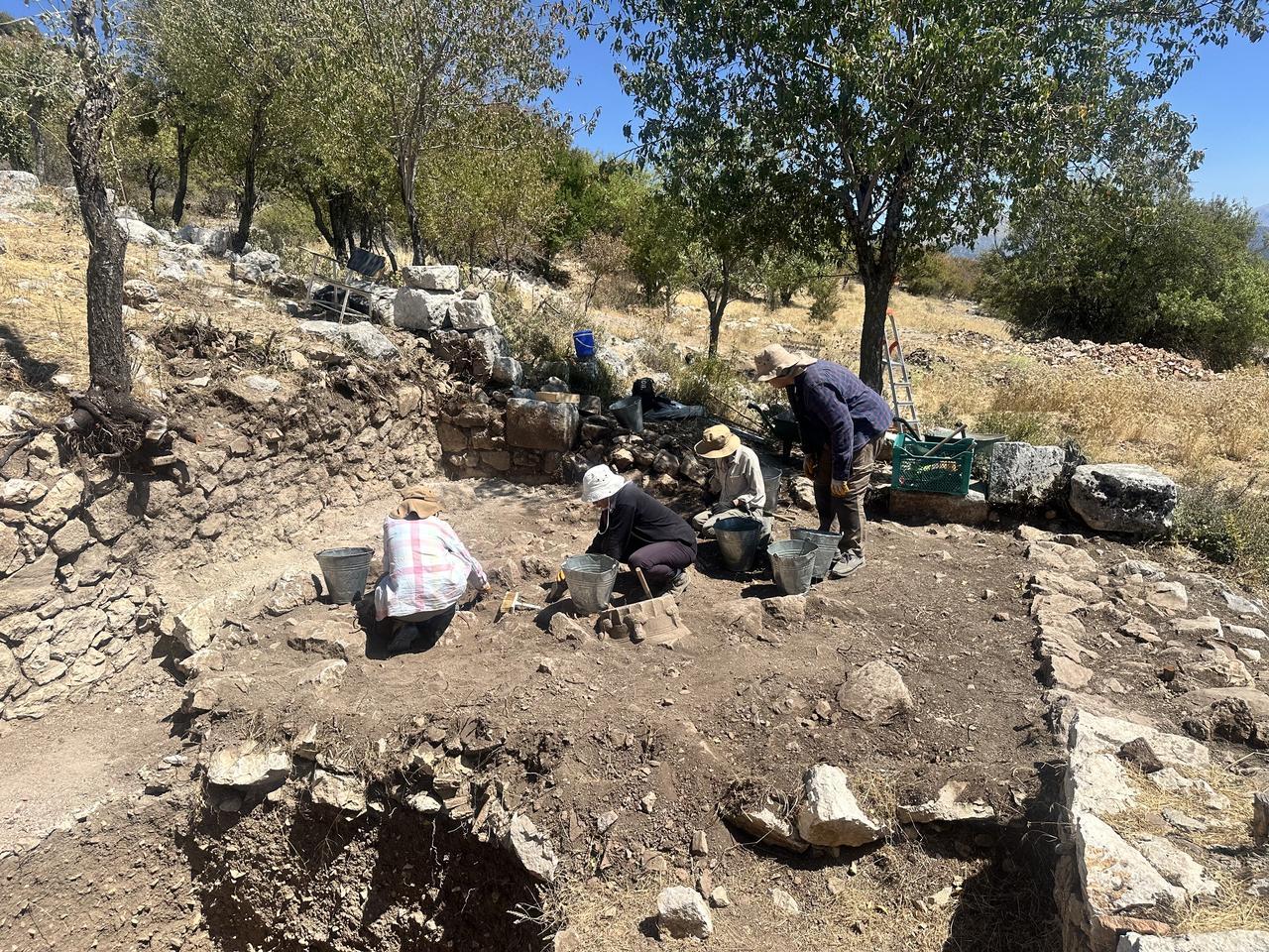 Structures used as a pantry and cookhouse were identified during excavation works at the 2,200-year-old Timbriada Ancient City in Isparta's Aksu district. (AA Photo)