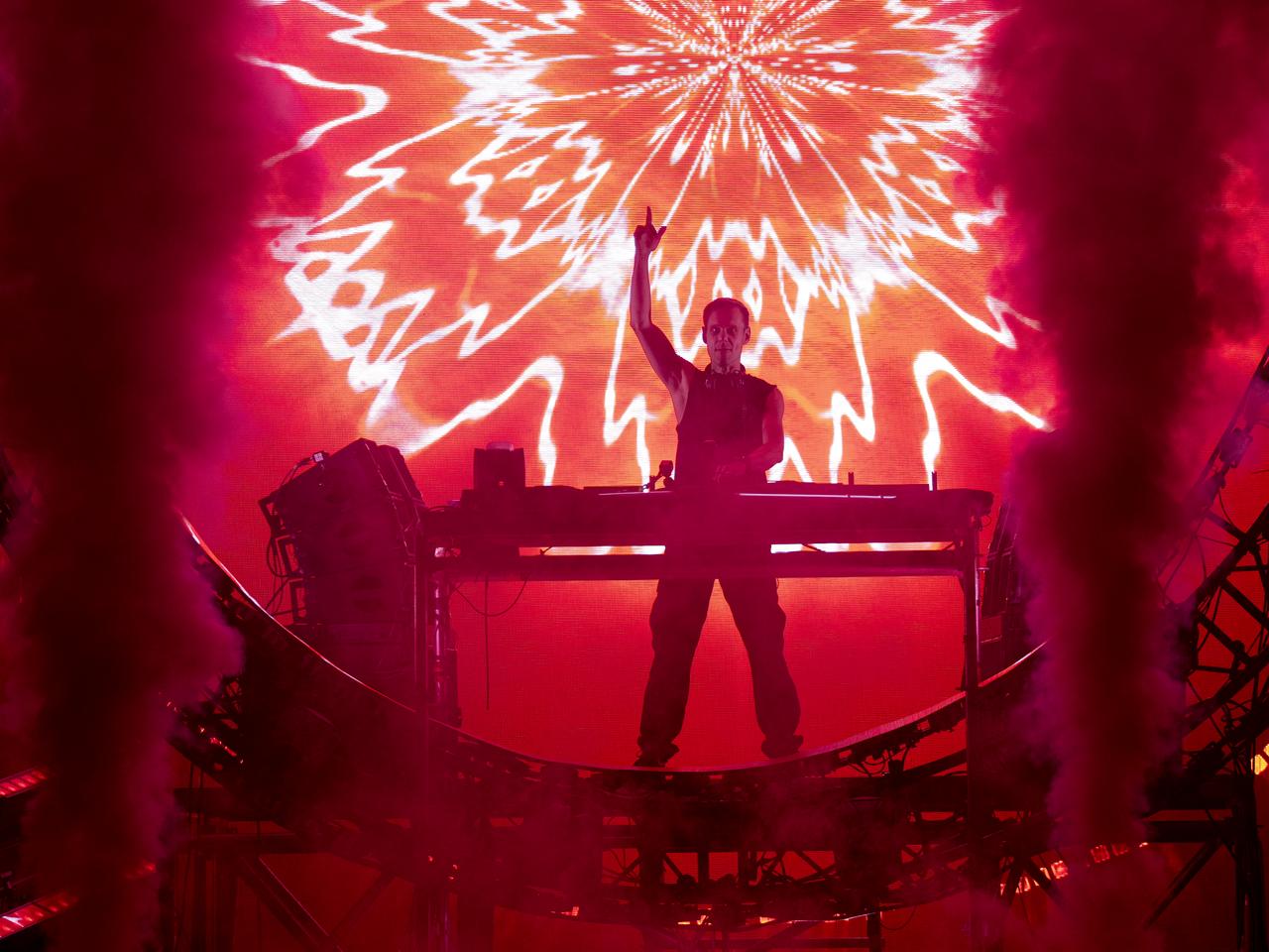 Dutch DJ Armin van Buuren performs with his new stage concept “The Orb” during a concert in Istanbul, Türkiye, Sept. 21, 2025. (AA Photo)