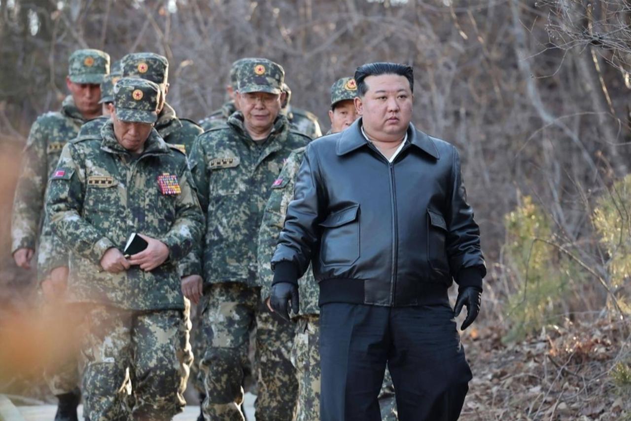 North Korean leader Kim Jong Un inspects a major operational training base at an undisclosed location in North Korea, accessed on Sep. 22, 2025. (Photo via KCNA)