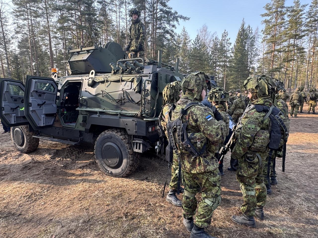 Nurol Makina's NMS 4x4 wheeled armored vehicle, developed within the Turkish defense industry, has started service within the Estonian Defense Forces with a fast delivery schedule, and a demonstration event of the vehicles held in Estonia on March 11, 2025 (AA Photo)