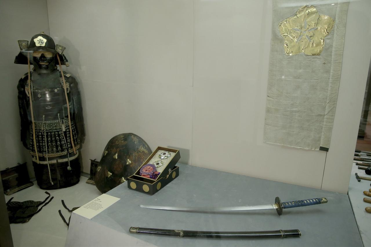 A full samurai armor set with helmet, shield, and accessories, presented to Sultan Abdulhamid II in the late 19th century, exhibited in Istanbul, Türkiye, Feb. 25, 2020. (IHA Photo)