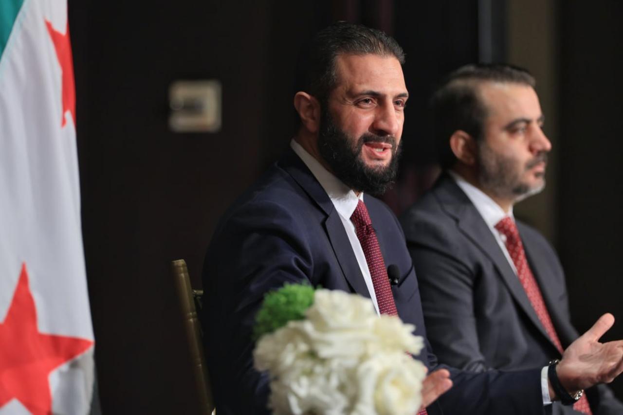 Syrian President Ahmad al-Sharaa meets with the Syrian diaspora as he attends the 80th session of the United Nations General Assembly in New York City, United States, September 22, 2025. (AA Photo)