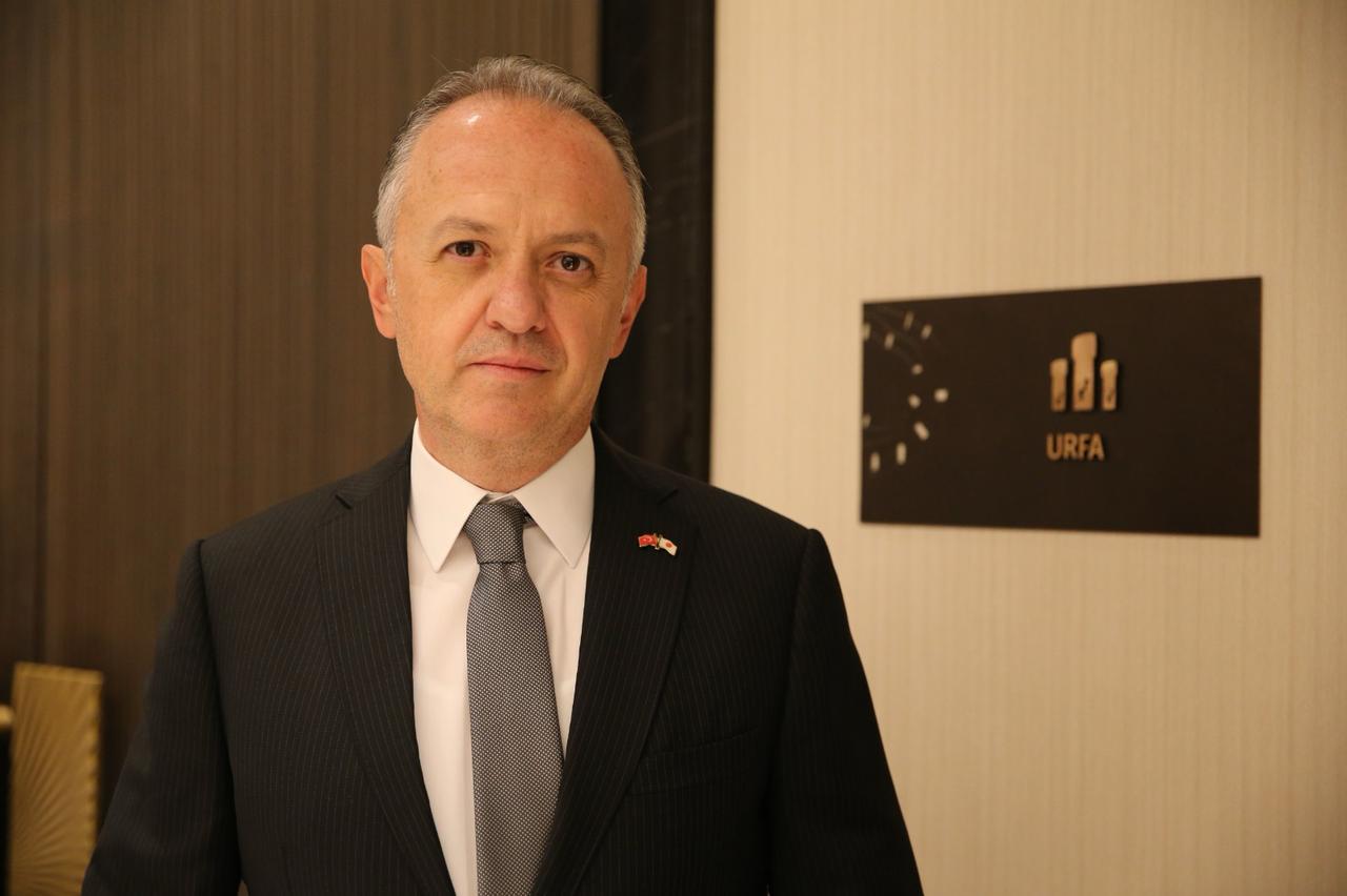 Türkiye’s Deputy Culture and Tourism Minister Gokhan Yazgi speaks about the upcoming Gobeklitepe exhibition in Berlin. (AA Photo)