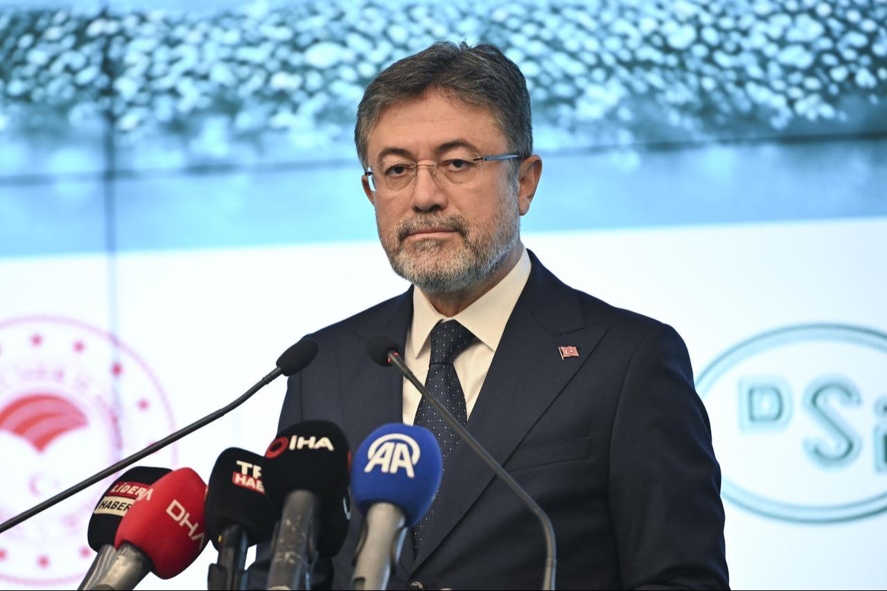 Agriculture and Forestry Minister Ibrahim Yumakli speaks at the launch of the Türkiye Flood and Drought Management Project in Ankara, Türkiye, September 23, 2025. (AA Photo)