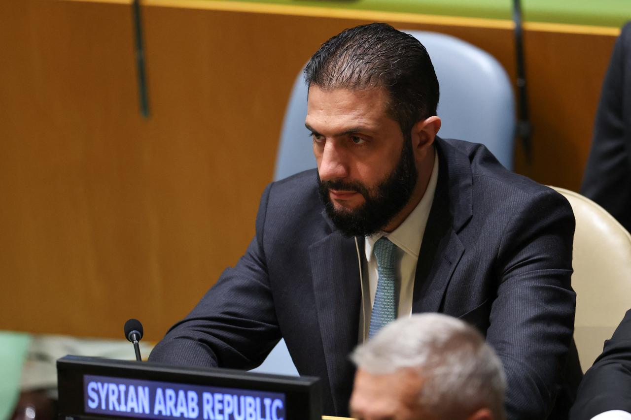 Syrian President Ahmed al-Sharaa listens during the General Debate of the United Nations General Assembly at the UN headquarters in New York City, United States Sept. 23, 2025. (AFP Photo)