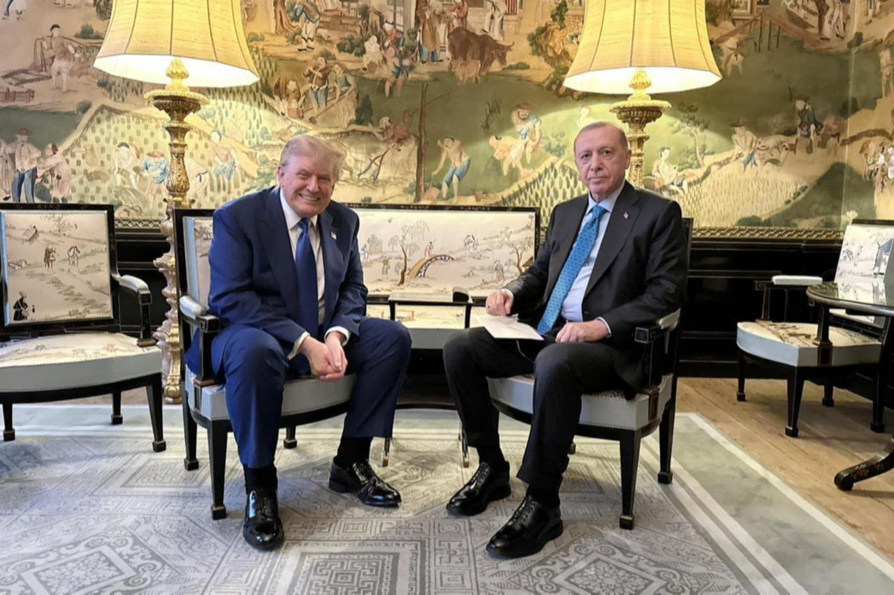 President Recep Tayyip Erdogan and U.S. President Donald Trump meet as part of the NATO Summit in The Hague, the Netherlands, June 24, 2025. (Photo via Turkish Presidency)