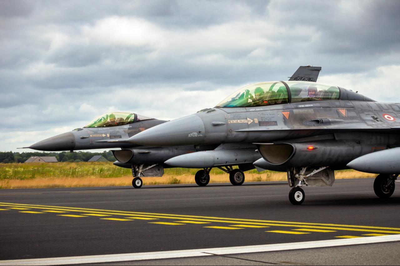 Two Turkish Air Force F-16 fighter jets from 192Filo during the NATO Tiger Meet at Schleswig-Jagel airbase in Schleswig-Jagel, Germany on Jun 23, 2014. (Adobe Stock Photo)