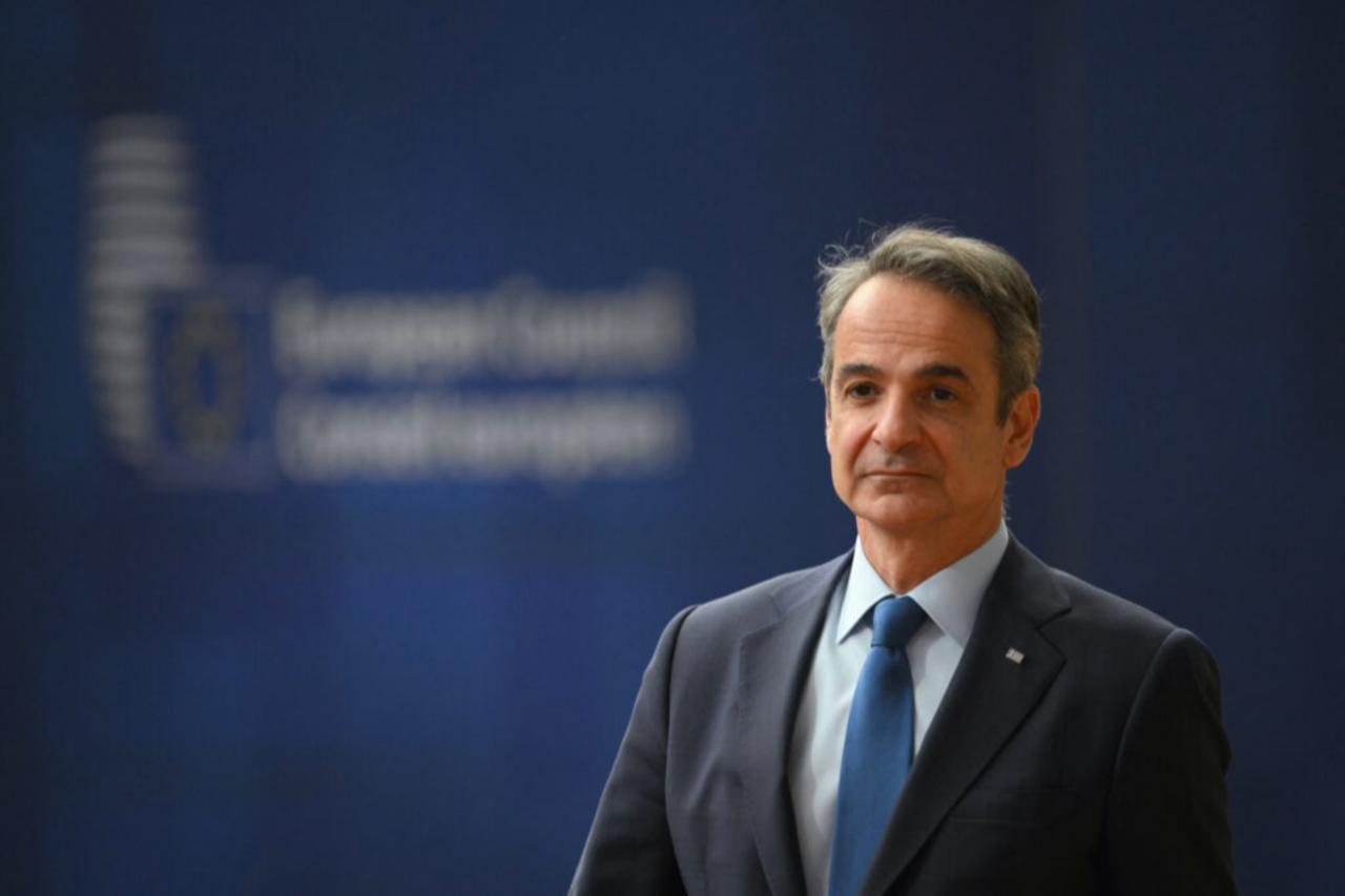Greeces Prime Minister Kyriakos Mitsotakis arrives to attend the European Council in Brussels on June 26, 2025. (AFP Photo)