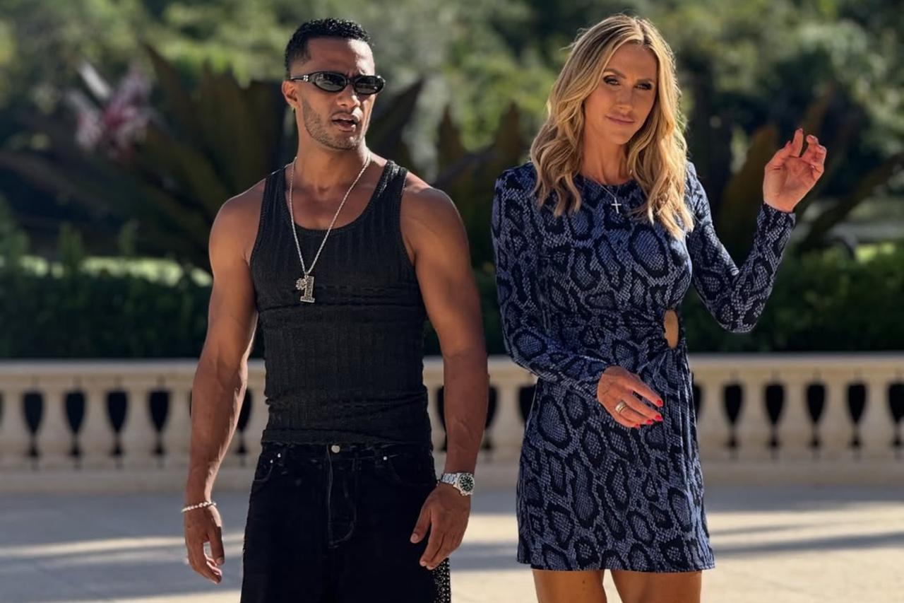 Egyptian artist Mohamed Ramadan 
 video clips alongside Lara Trump, wife of Eric Trump, son of U.S. President Donald Trump, during a meeting held in Miami , Florida , September 23, 2025. (Photo via Instagram/@MohamedRamadan)