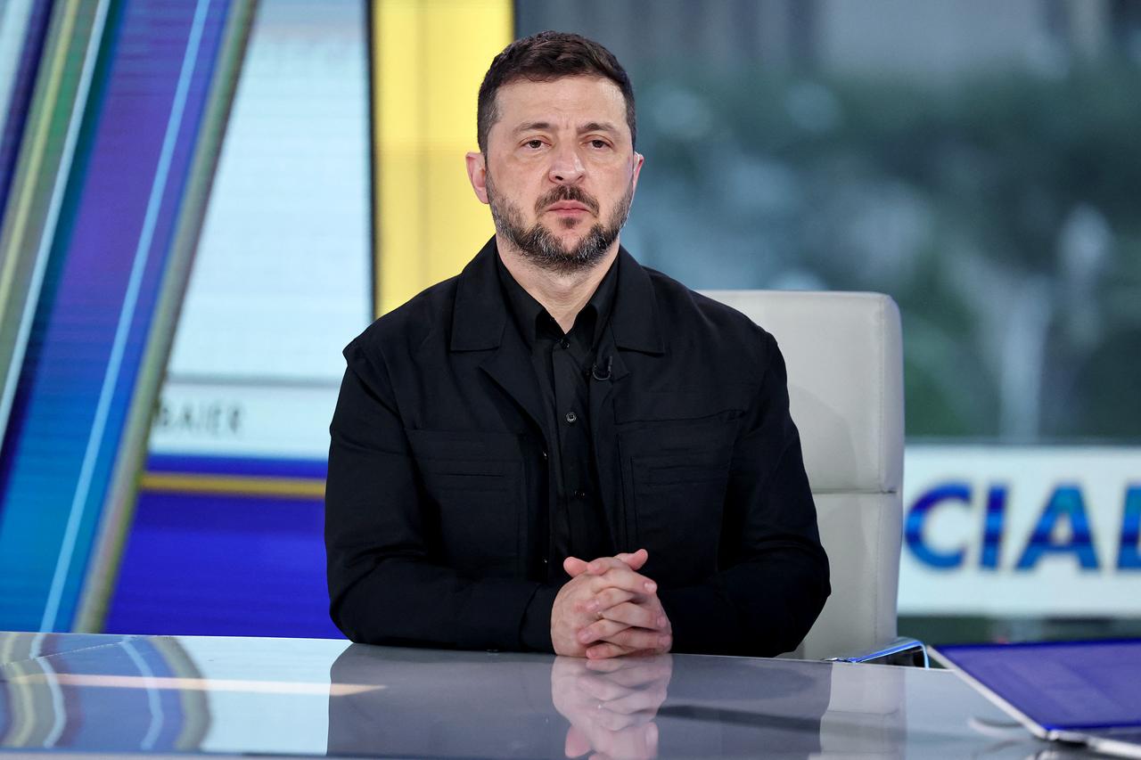 Ukrainian President Volodymyr Zelenskyy during an interview on Special Report With Bret Baier at Fox News Channel Studios in New York City, September 23, 2025. (AFP Photo)