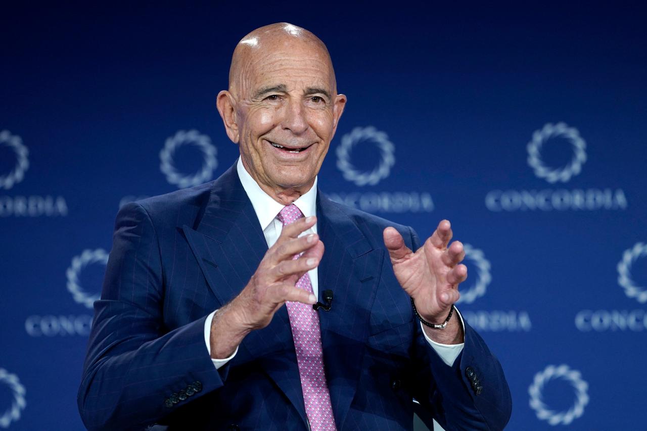 Tom Barrack, US Ambassador to the Republic of Türkiye and Special Envoy to Syria, speaks during the 2025 Concordia Annual Summit, Sept. 24, 2025, in New York City. (AFP Photo)