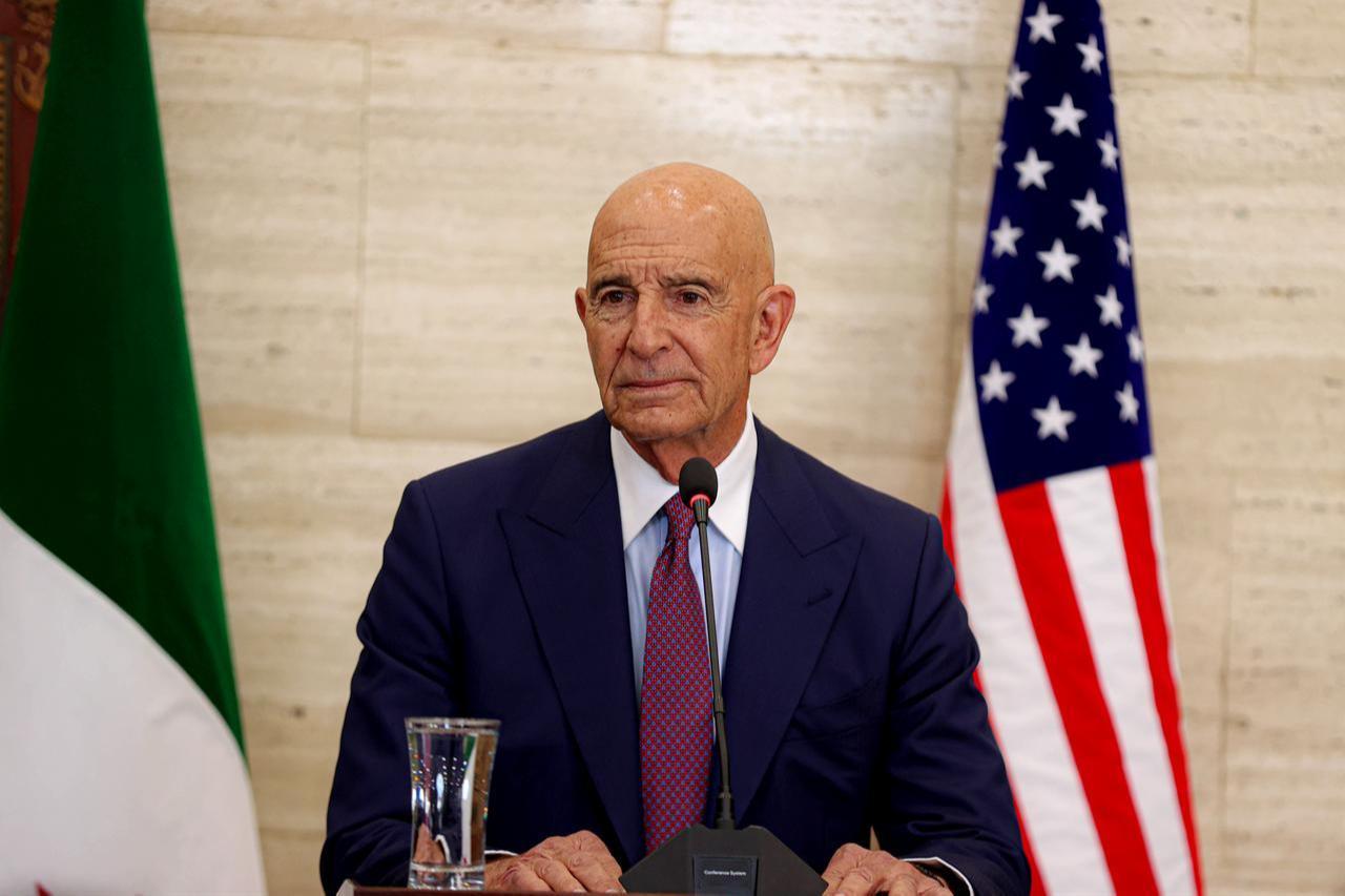US Special Envoy for Syria, Tom Barrack, holds a joint press conference after their meeting at Tishreen Palace in Damascus, Syria, September 16, 2025. (AA Photo)