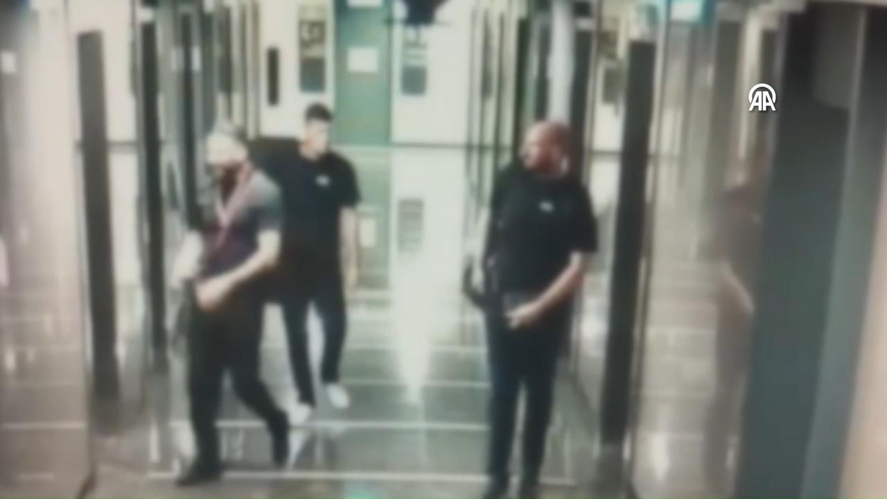 CCTV footage screengrabbed from video shows the suspects, including Interpol red notice fugitive Eric J. in Sariyer drug bust in Istanbul, Türkiye. (AA Photo)