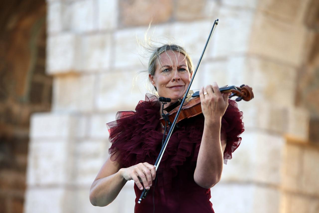 An evening concert by the Swedish group YoJuliet at the ancient city of Tralleis, located in the Efeler district of Aydin in western Türkiye, Sept. 25, 2025. (AA Photo)