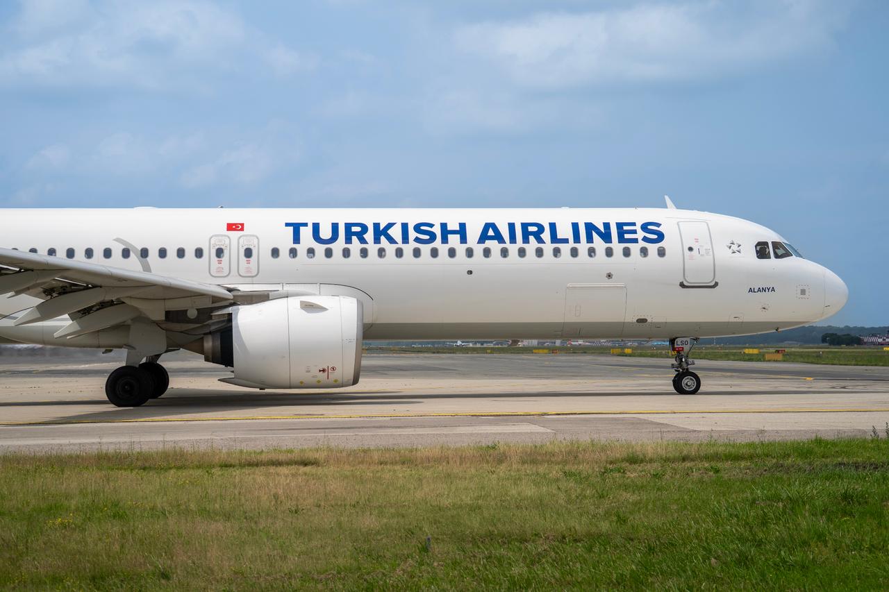 Turkish Airlines Airbus A321 is taxiing at MXP Milano Malpensa International Airport. (Adobe Stock Photo)
