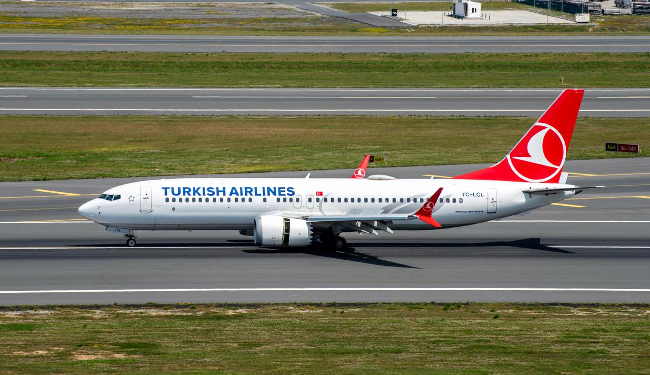 Turkish Airlines Boeing 737 MAX 8 (TC-LCL) landing at Istanbul Airport in Istanbul, Türkiye on June 3, 2023. (Adobe Stock Photo)