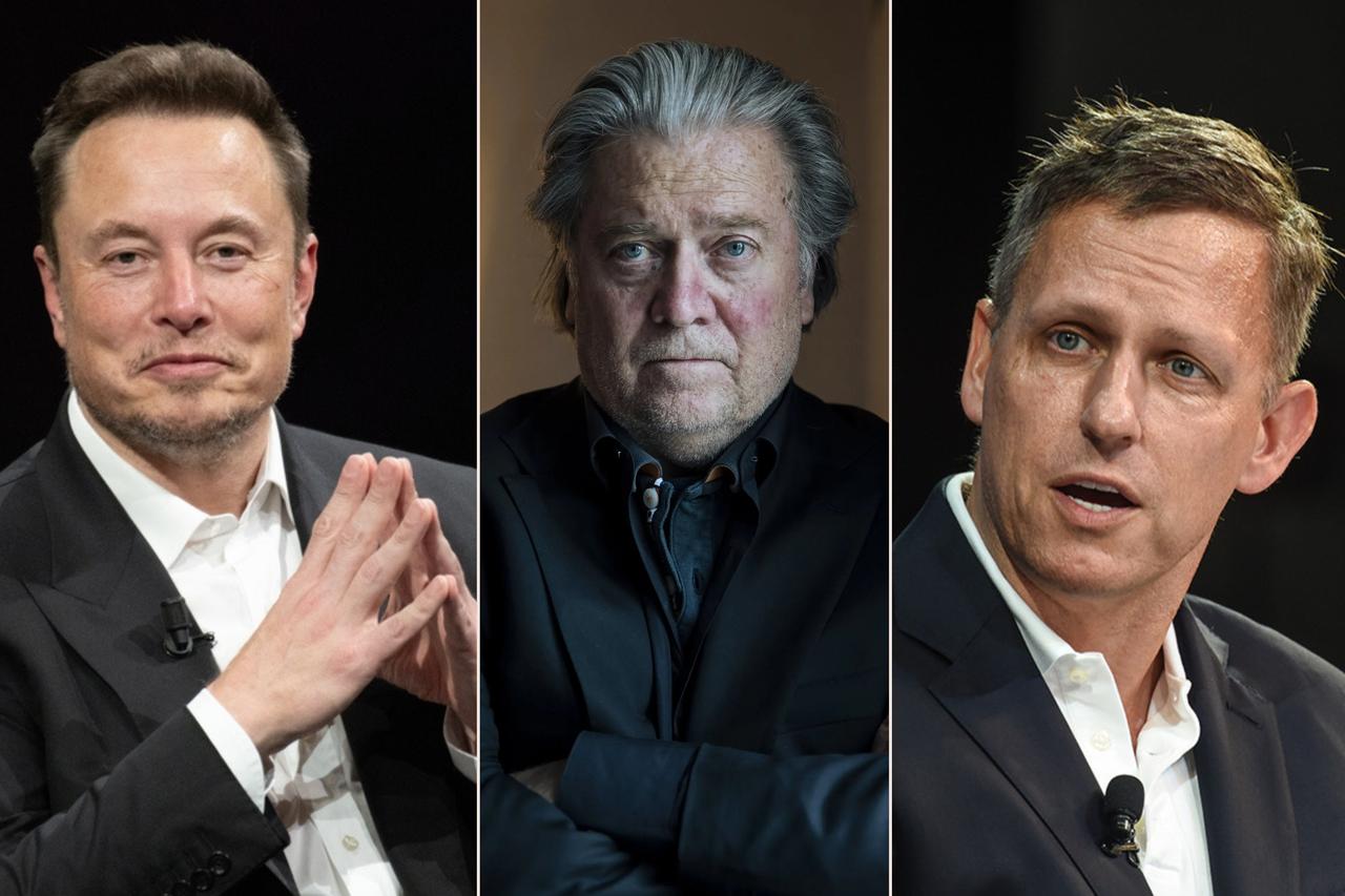 Elon Musk, Steve Bannon, and Peter Thiel, named in newly released Jeffrey Epstein documents. (Photo collage by Türkiye Today team)