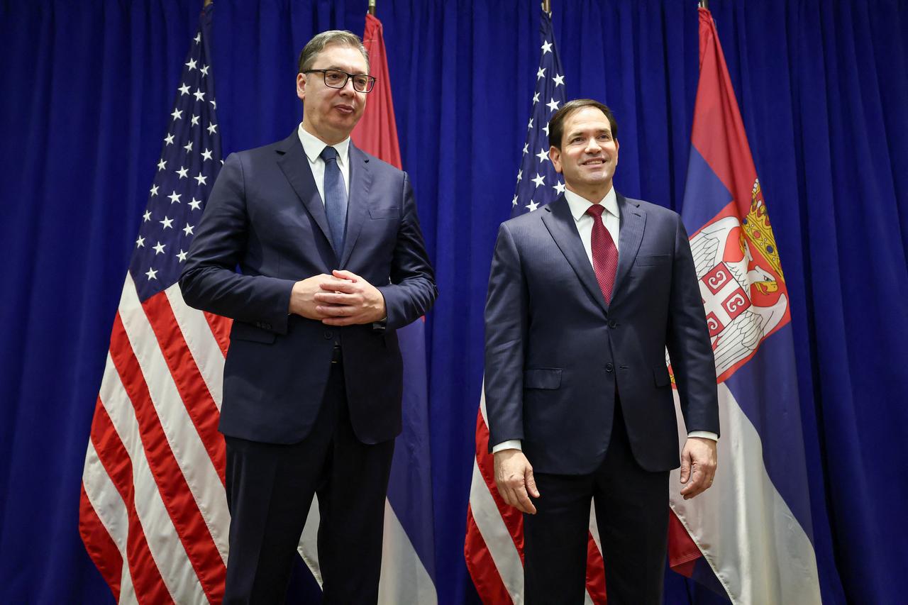 U.S. Secretary of State Marco Rubio (L) meets with Serbian President Aleksandar Vucic on the sidelines of the United Nations General Assembly in New York City, U.S. on Sept. 23, 2025. (AFP Photo)