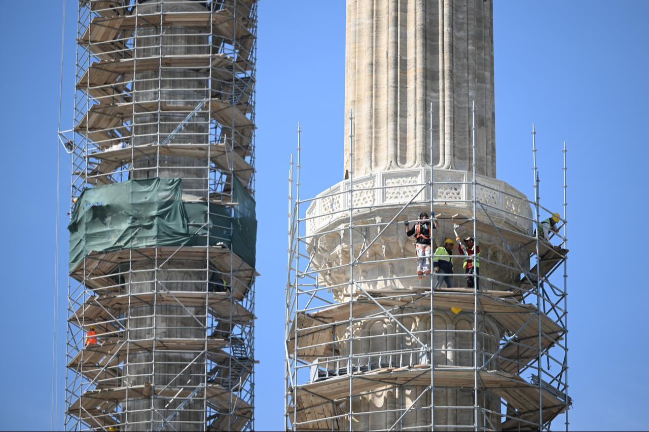 Restoration continues in Mimar Sinan's masterpiece, Selimiye Mosque, Edirne, Türkiye, June 24, 2024. (AA Photo)