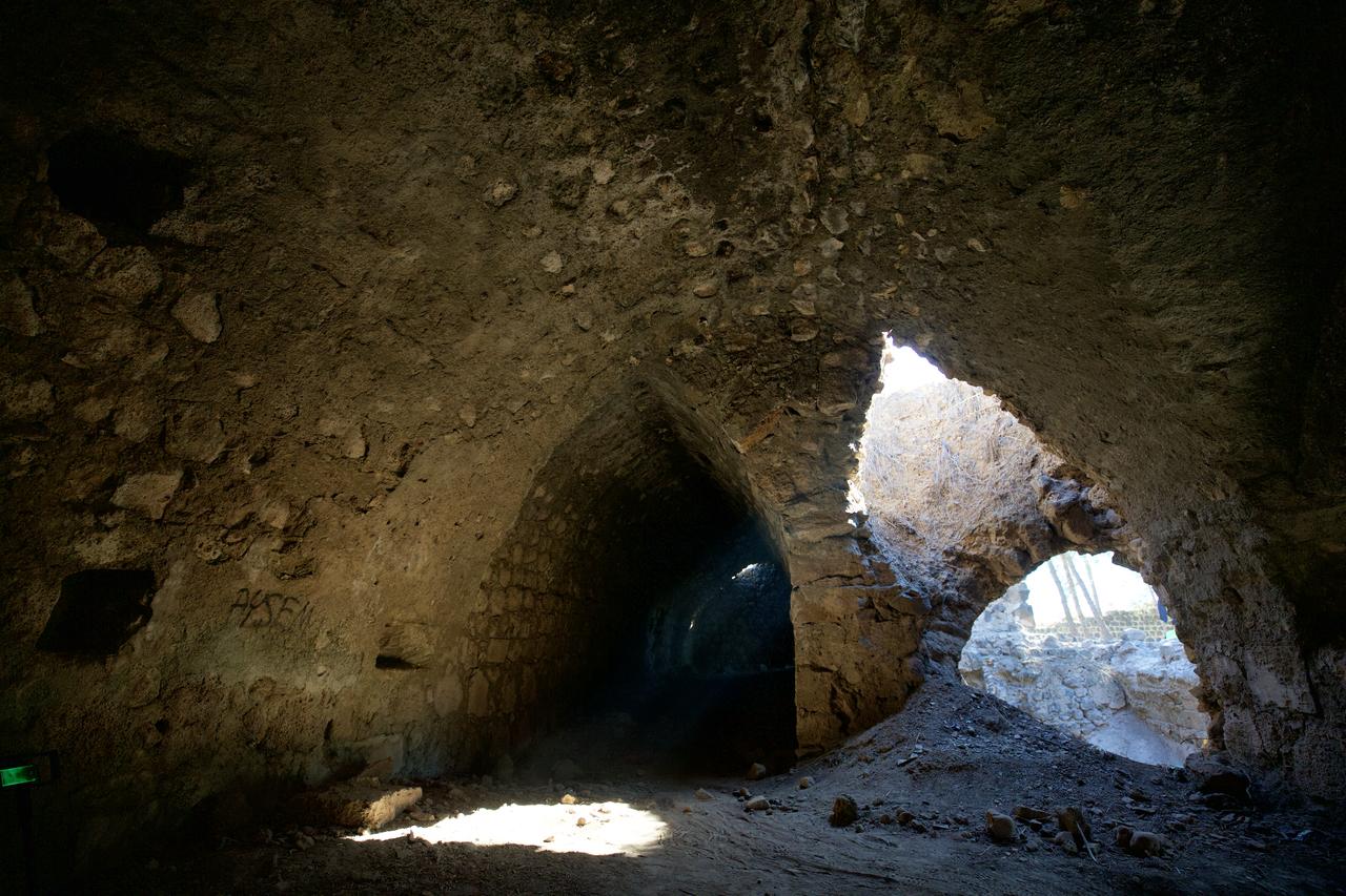A vaulted corridor inside Toprakkale Fortress, revealing the architectural strength of the centuries-old structure, Osmaniye, Türkiye, Sept. 28, 2025. (AA Photo)