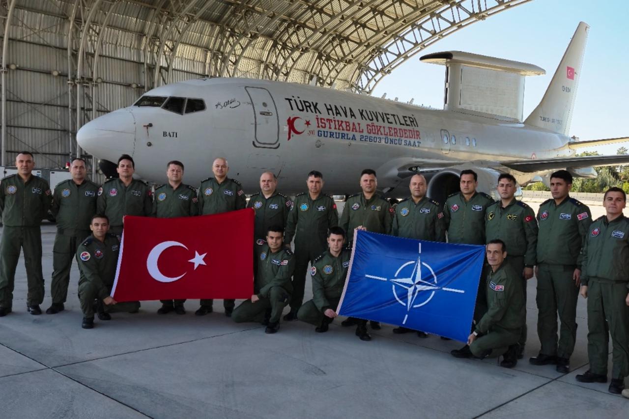 Turkish Airborne Early Warning & Control aircraft that conducted a mission flight over Lithuania as part of NATO Assurance Measures. (Photo via X/@tcsavunma)