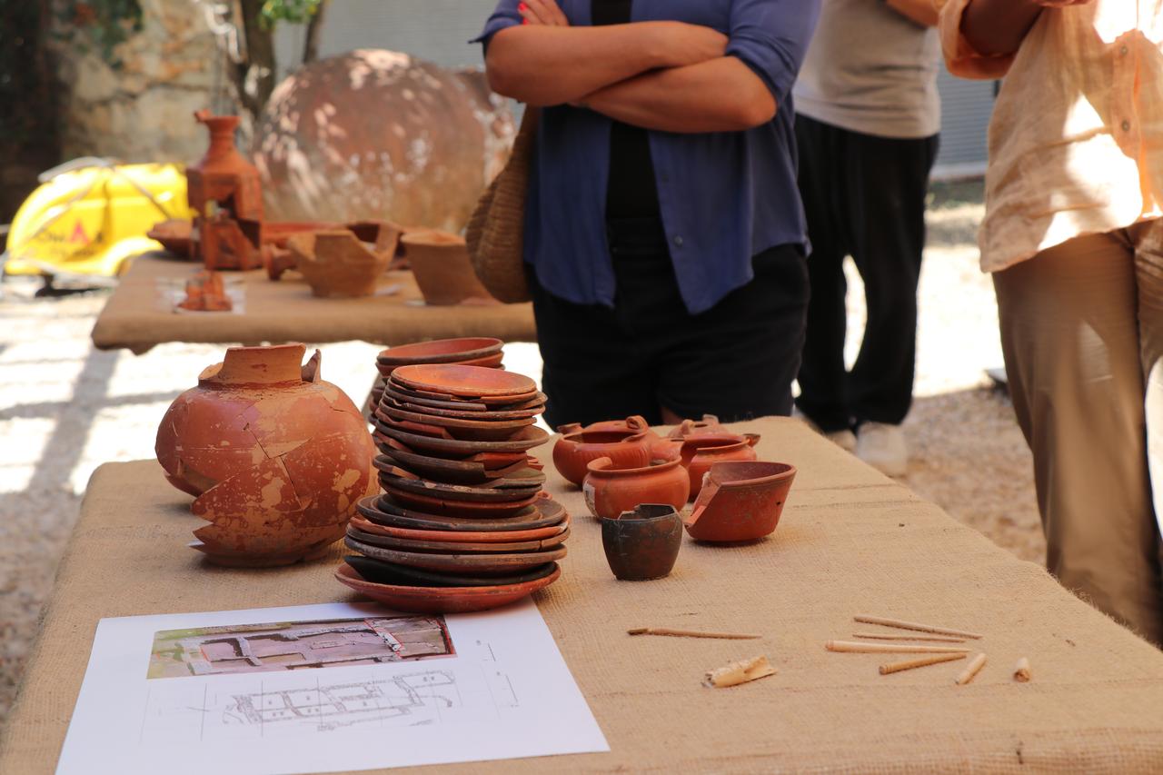 Archaeologists present pottery finds from Sagalassos, offering evidence of social and trade associations 1,800 years ago, Sept. 28, 2025. (AA Photo)