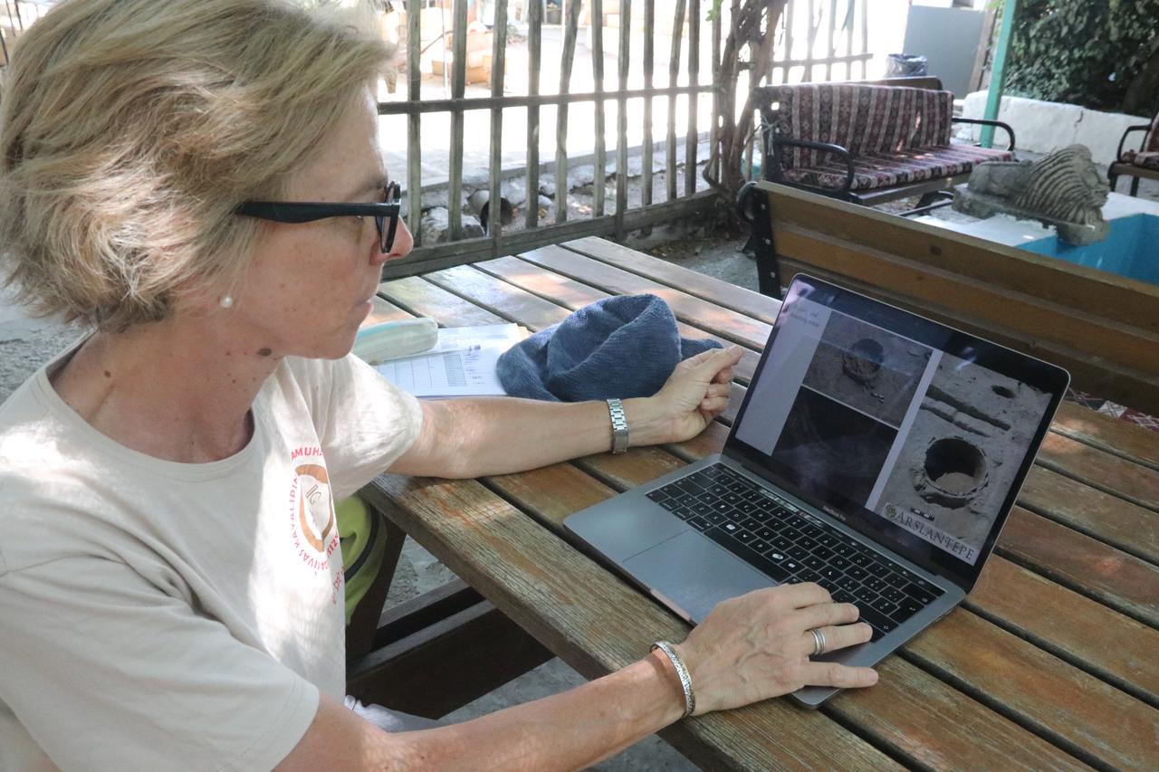 Professor Francesca Balossi Restelli, head of the Arslantepe Mound excavation team located in Malatya, Türkiye, which is on the UNESCO World Heritage List, spoke to an AA correspondent about the discovery, Sept. 3, 2025. (AA Photo)