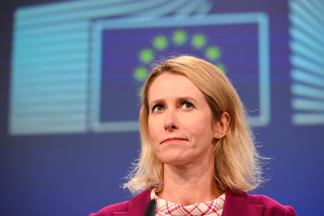 EU High Representative and Vice-President for Foreign Affairs and Security Policy Kaja Kallas reacts as she speaks during a press conference in Brussels, September 3, 2025. (AFP Photo)