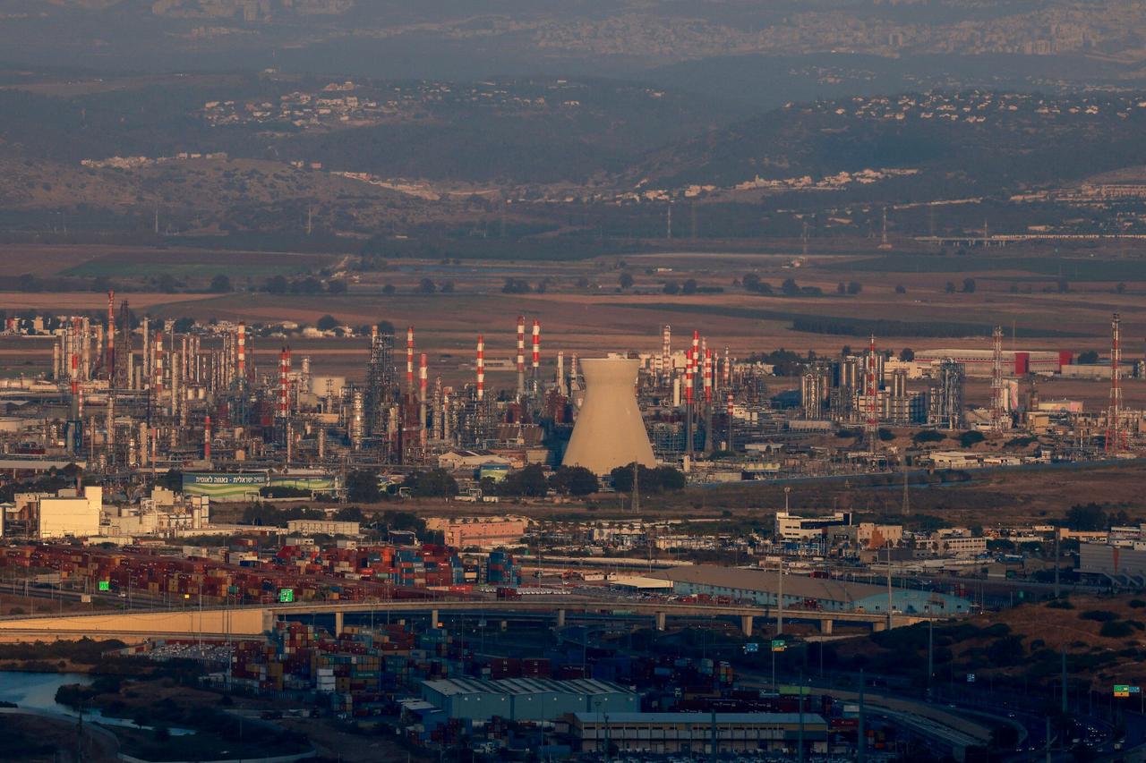 A general view shows a refinery installation in Haifa, August 13, 2024. (AFP Photo)