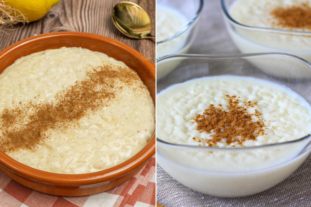 Spanish arroz con leche (left) and Türkiye’s sutlac (right) both offer creamy rice pudding topped with cinnamon. (Photo collage by Türkiye Today team)