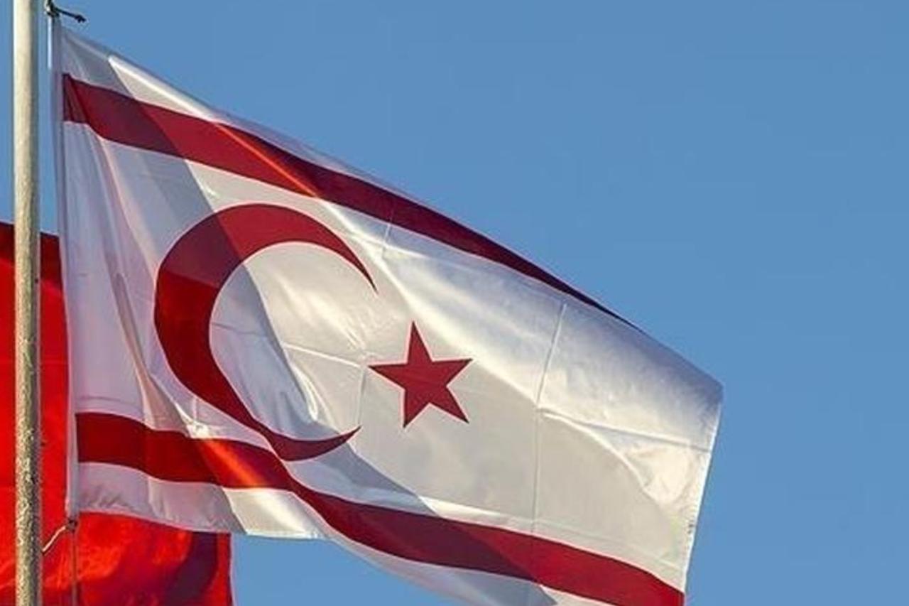 The flag of the Turkish Republic of Northern Cyprus (TRNC) accessed on Jun. 3, 2025. (AA Photo)