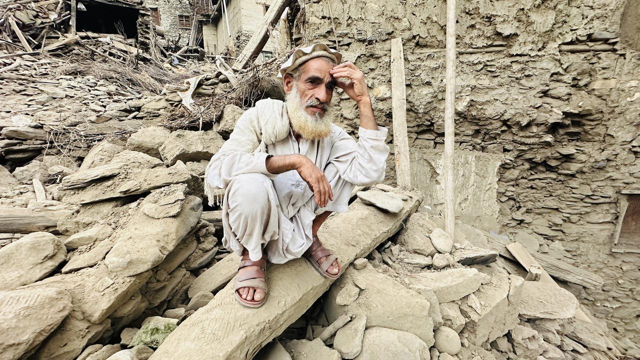 A man is seen outside near severely damaged houses after a 6.0-magnitude earthquake struck Afghanistan's eastern Kunar province on September 02, 2025. (AA Photo)