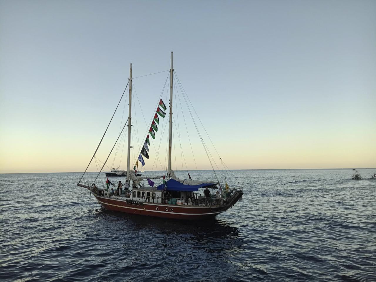 A view from Global Sumud Flotilla, which is an international initiative aimed at reaching the Gaza to deliver humanitarian aid, at sea on September 30, 2025. (AA Photo)