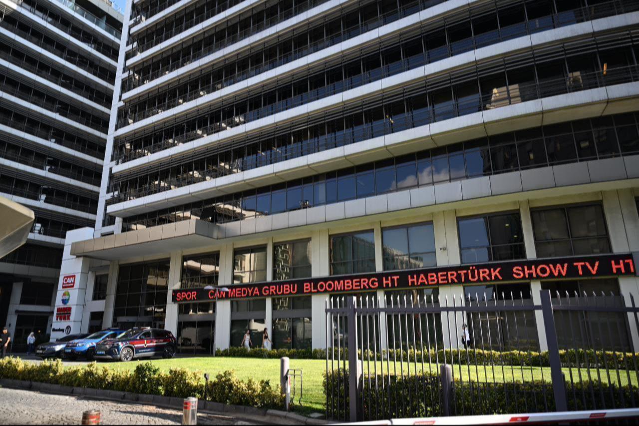 Photo shows the entrance to Can Holdings Haberturk, Bloomberg and Show TV offices. (AA Photo)
