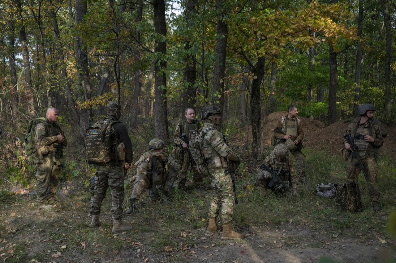 Ukrainian soldiers conduct tactical training with a Tigr armored vehicle near the front line in the Kharkiv region, Ukraine, September 30, 2025. (AA Photo)