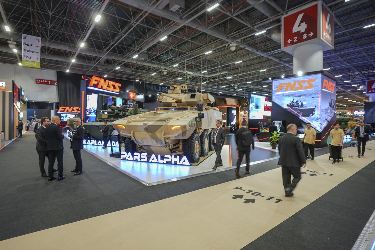 People visit the stand of FNSS during IDEF 2025 at the Istanbul Expo Center in Istanbul, Türkiye, July 22, 2025. (AA Photo)