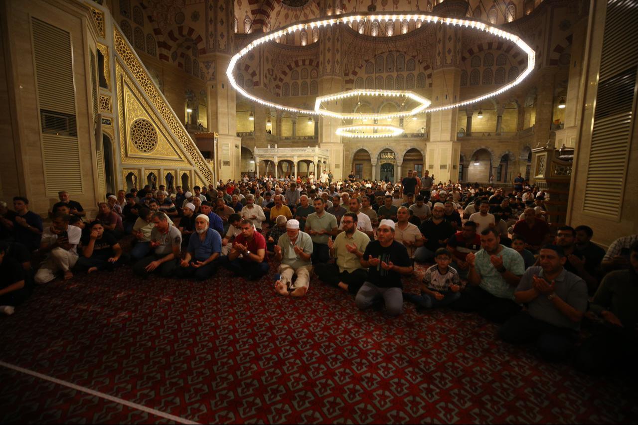 Candlelight program at Hacı Sabancı Central Mosque marking Mevlit Kandili began with a Qur’an recitation in Adana, Türkiye, September 3, 2025. (AA Photo)