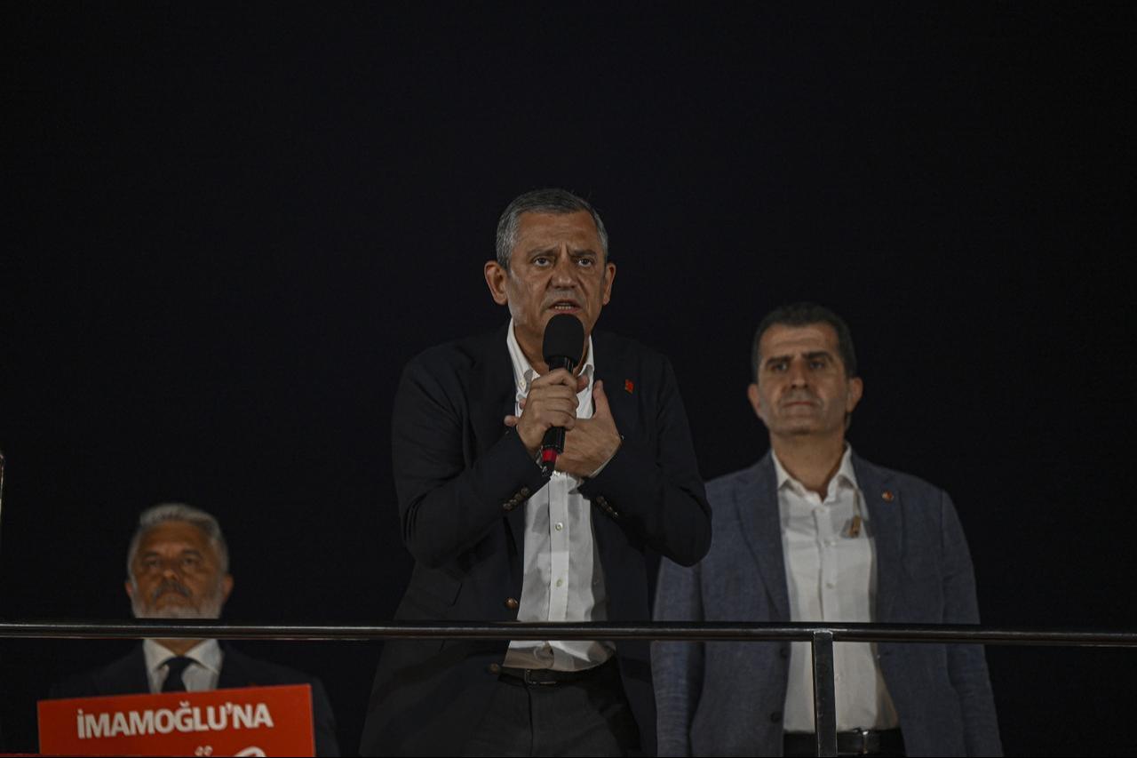 CHP Chairman Ozgur Ozel speaks at the  Defending the National Will  rally in Istanbul's Sile district, Türkiye, July 30, 2025. (AA Photo)