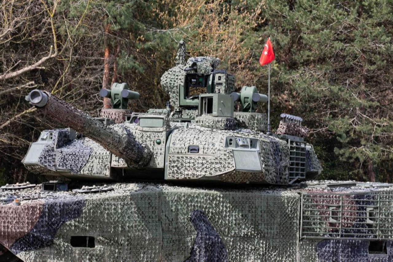 Türkiyes domestically built Altay main battle tank with Akkor active protection system on it. (Photo via BMC)