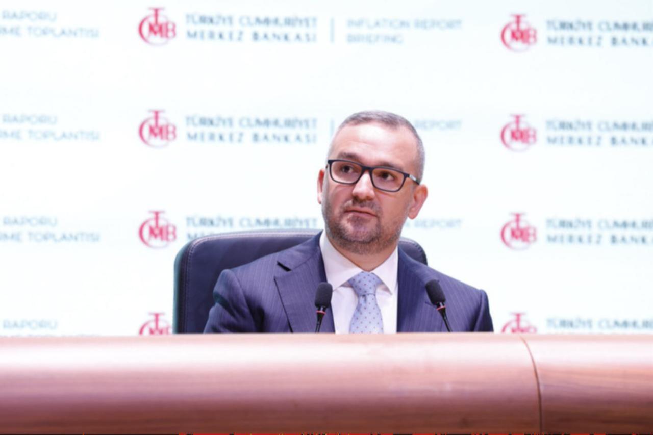 Türkiye’s central bank governor Fatih Karahan delivers a speech at the Central Bank of the Republic of Türkiye headquarters in Istanbul Financial Center, Türkiye August 14, 2025. (AA Photo)