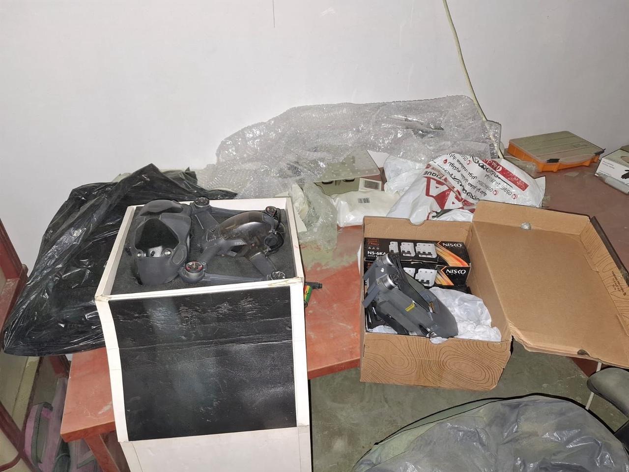 Munitions, including a drone, were allegedly planned to be used by Hamas, allegedly planning to assassinate Israeli National Security Minister Itamar Ben-Gvir, in September 2025. (Photo via Shin Bet)