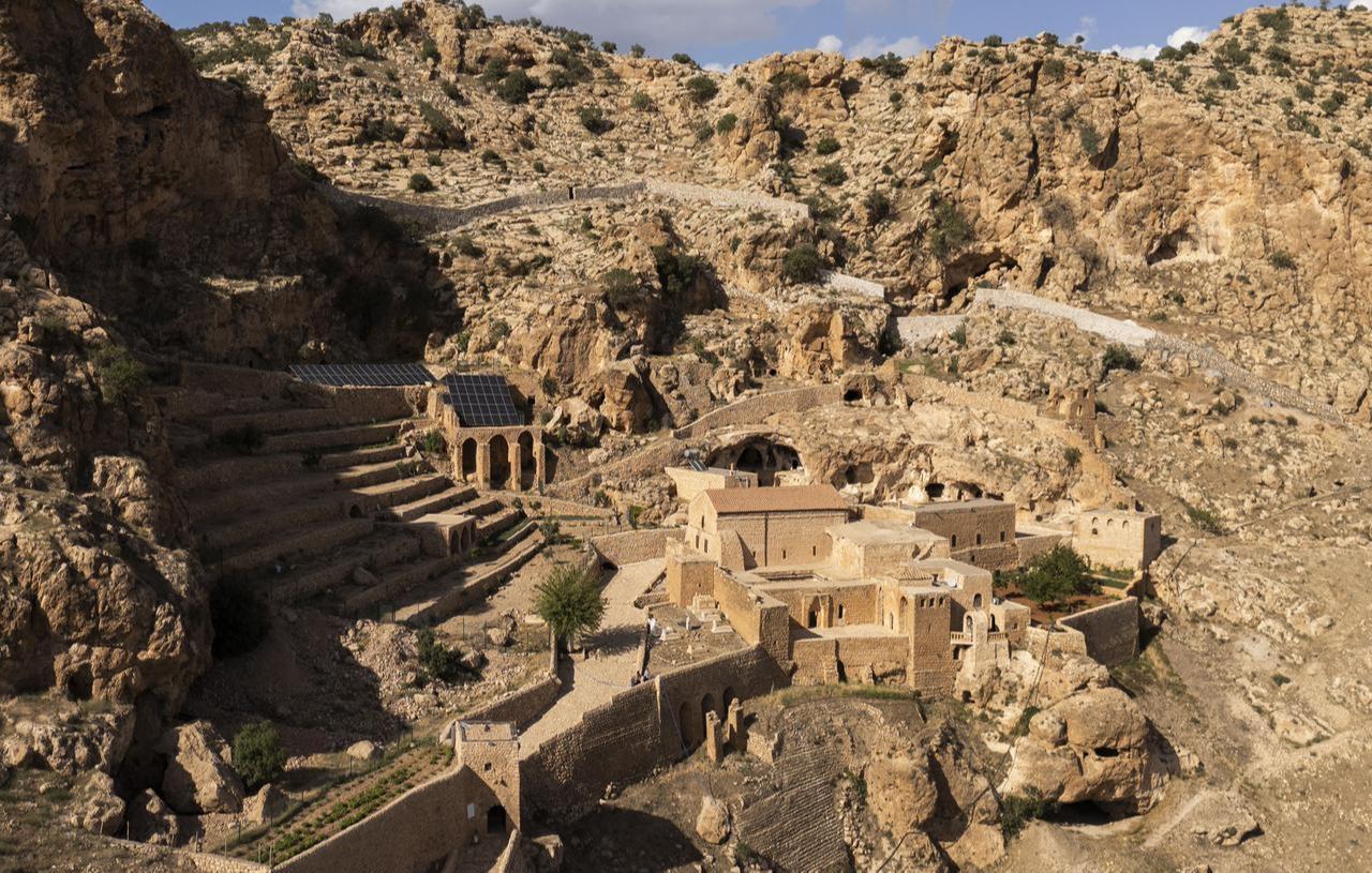 A view of Monastery of Mor Augin, located on the slope of Bagok Mountain, is seen in Mardin's Nusaybin district, Türkiye, May 6, 2025. (AA Photo)