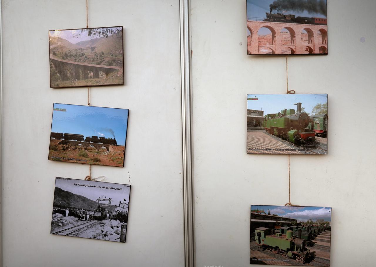 Pictures on wall of the Hejaz Railway from Damascus to Medina at Damascus International Fair, Damascus, Syria, September 2, 2025 (SANA Photo)