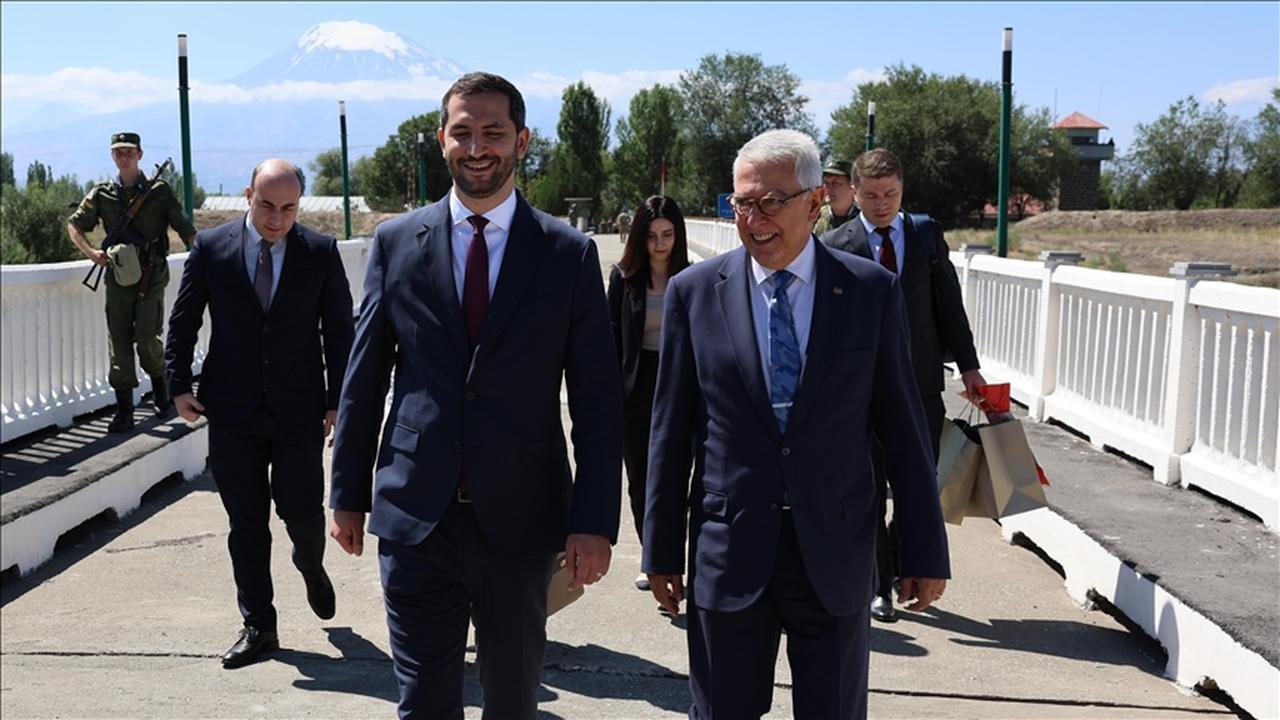 Special Envoys to the Normalization Process between Türkiye and Armenia, Ambassador Serdar Kilic (R) and Deputy Speaker of the Armenian National Assembly Ruben Rubinyan (L), July 30, 2024. (AA Photo)
